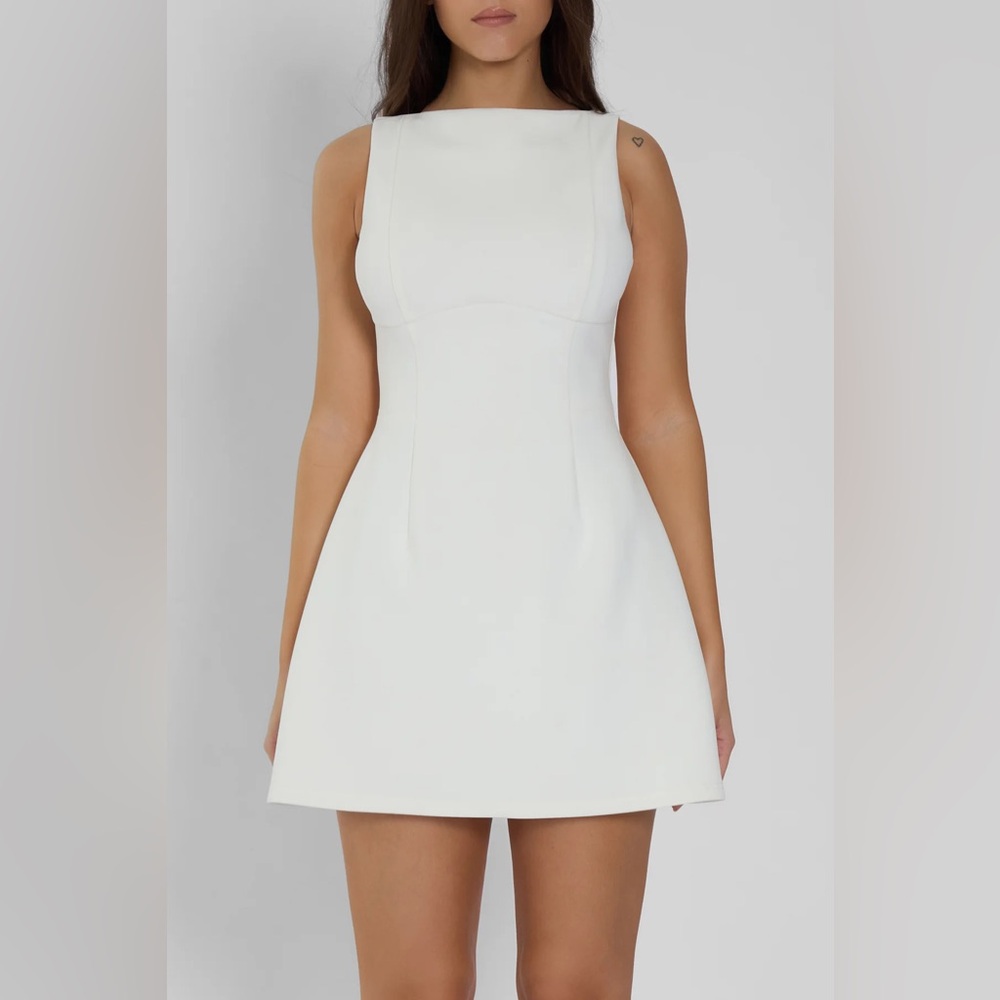 LEAU - Estelle Sleeveless Bustier Mini Dress - White